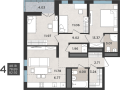 Четырехкомнатная квартира в ЖК ЖК Ньютон, 82,92 м², 14 375 246руб. 