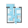 Двухкомнатная квартира в ЖД ЖД Дом Ясно на Свободы, 15б, 37,3 м², 5 324 000руб. 