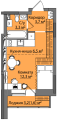 Студияая квартира в ЖД Лес, 27,4 м², 2 056 320руб.