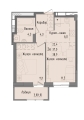 Двухкомнатная квартира в ЖД ЖД Капучино, 38,9 м², 4 279 000руб. 