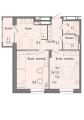 Двухкомнатная квартира в ЖД Капучино, 53,6 м², 4 931 200руб. Жилой дом Капучино
