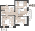 Четырехкомнатная квартира в ЖК ЖК Дом на Анри, 92,49 м², 7 214 220руб. 