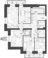 Четырехкомнатная квартира в ЖК ЖК Дом на Анри, 119,43 м², 9 076 680руб. 