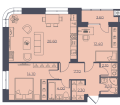Трехкомнатная квартира в ЖД Эволюция, 75,6 м², 7 509 000руб.