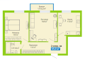 Двухкомнатная квартира в ЖД Цветы Прикамья на Гайве, 65 м², 5 005 000руб. 