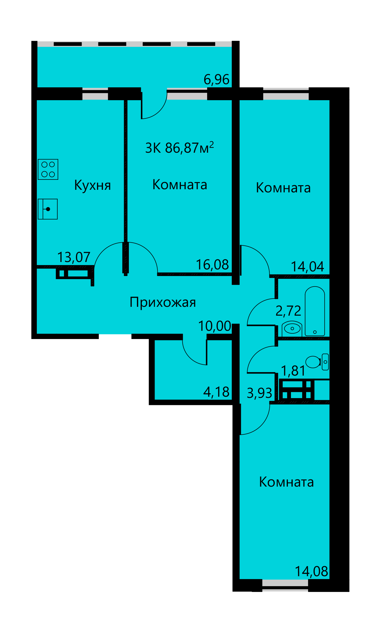 Продается трехкомнатная квартира в Москве 70 кв.м., метро Улица Милашенкова, Ябл