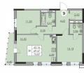 Трехкомнатная квартира в ЖК ЖК Ньютон, 73,87 м², 10 033 214руб. 