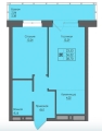 Двухкомнатная квартира в ЖД ЖД Ясно дом на Есенина, 9а, 38,7 м², 4 012 000руб. 