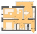 Двухкомнатная квартира в ЖД ЖД Ясно дом на Есенина, 9а, 47,56 м², 4 856 000руб. 