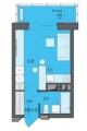 Студияая квартира в ЖД ЖД Ясно дом на Есенина, 9а, 22,52 м², 1 860 000руб. 