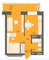 Однокомнатная квартира в ЖД Ясно дом на Есенина, 9а, 31,55 м², 4 035 000руб. 