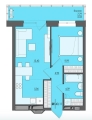 Двухкомнатная квартира в ЖД ЖД Ясно дом на Есенина, 9а, 40,11 м², 4 143 000руб. 