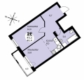 Двухкомнатная квартира в ЖД Скворцы, 46,4 м², 5 100 480руб. 