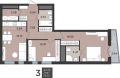 Планировка Трехкомнатная квартира в Жилой комплекс Ньютон