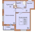 Двухкомнатная квартира в ЖД Дом на Адмирала Ушакова 34а, 47,3 м², 5 439 500руб. 