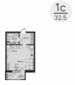 Студияая квартира в ЖД Талисман, 32,5 м², 5 497 730руб. Жилой дом Талисман