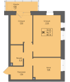 Двухкомнатная квартира в ЖД ЖД Ясно дом на Есенина, 9а, 48,14 м², 5 737 000руб. 