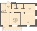 Трехкомнатная квартира в ЖД ЖД Ясно дом на Есенина, 9а, 73,07 м², 7 710 580руб. 