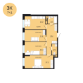 Трехкомнатная квартира в ЖК Новый район «Красное яблоко», 74,1 м², 6 500 000руб. Жилой комплекс Новый район «Красное яблоко»