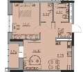 Двухкомнатная квартира в ЖК ЖК Ньютон, 55,39 м², 6 897 102руб. 