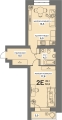 Двухкомнатная квартира в ЖД Грильяж, 50,6 м², 7 337 000руб. Жилой дом Грильяж