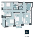 Четырехкомнатная квартира в ЖД ЖД PRIME, 124,96 м², 23 617 440руб. 