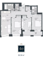 Четырехкомнатная квартира в ЖД PRIME, 89,58 м², 16 930 620руб. Жилой дом PRIME