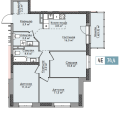 Четырехкомнатная квартира в ЖК ПАРМА, 74,4 м², 10 062 500руб. Жилой комплекс ПАРМА