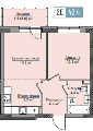 Планировка Двухкомнатная квартира в Жилой комплекс ПАРМА