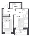 Двухкомнатная квартира в ЖК ПАРМА, 48 м², 8 086 600руб. Жилой комплекс ПАРМА