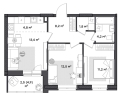 Трехкомнатная квартира в ЖК ПАРМА, 58,5 м², 9 698 600руб. Жилой комплекс ПАРМА