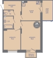 Двухкомнатная квартира в ЖК МИР, 53,4 м², 7 064 000руб. Жилой комплекс МИР