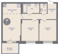 Трехкомнатная квартира в ЖК МИР, 55,5 м², 8 337 000руб. Жилой комплекс МИР