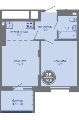 Двухкомнатная квартира в ЖК ЖК МИР, 36,9 м², 5 641 000руб. 
