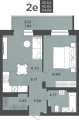 Двухкомнатная квартира в ЖК Восход, 44,66 м², 5 493 180руб. Жилой комплекс Восход