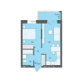 Двухкомнатная квартира в ЖД ЖД Дом Ясно на Свободы, 15б, 35,9 м², 5 045 000руб. 