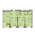 Четырехкомнатная квартира в ЖК ГРИН ПАРК Новые кварталы, 72 м², 11 832 000руб. Жилой комплекс ГРИН ПАРК Новые кварталы