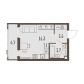 Студияая квартира в ЖК ГРИН ПАРК Новые кварталы, 25,7 м², 4 750 000руб. Жилой комплекс ГРИН ПАРК Новые кварталы