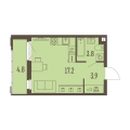 Студияая квартира в ЖК ГРИН ПАРК Новые кварталы, 27 м², 4 990 000руб. Жилой комплекс ГРИН ПАРК Новые кварталы
