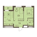 Трехкомнатная квартира в ЖК ГРИН ПАРК Новые кварталы, 48,9 м², 8 619 600руб. Жилой комплекс ГРИН ПАРК Новые кварталы