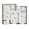Трехкомнатная квартира в ЖК ГРИН ПАРК Новые кварталы, 65,3 м², 10 395 000руб. Жилой комплекс ГРИН ПАРК Новые кварталы