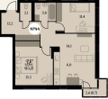 Трехкомнатная квартира в ЖД ЖД Биография. Клубный дом, 65,8 м², 10 528 000руб. 