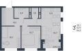 Трехкомнатная квартира в ЖД ЮГ на Беляева, 54,3 м², 9 008 370руб. Жилой дом ЮГ на Беляева