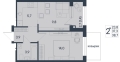 Двухкомнатная квартира в ЖД ЖД ЮГ на Беляева, 38,7 м², 7 012 440руб. 