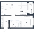 Двухкомнатная квартира в ЖД ЖД ЮГ на Беляева, 45 м², 8 154 000руб. 