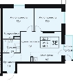 Планировка Трехкомнатная квартира в Жилой дом ВЕНТО (VENTO)