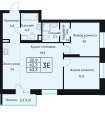 Трехкомнатная квартира в ЖД ВЕНТО (VENTO), 62,5 м², 12 058 000руб. Жилой дом ВЕНТО (VENTO)