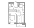 Двухкомнатная квартира в ЖД ВЕНТО (VENTO), 42,1 м², 8 205 000руб. Жилой дом ВЕНТО (VENTO)