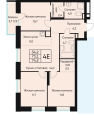 Четырехкомнатная квартира в ЖД ВЕНТО (VENTO), 74,2 м², 13 106 000руб. Жилой дом ВЕНТО (VENTO)