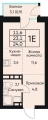 Студияая квартира в ЖД ВЕНТО (VENTO), 24 м², 5 300 000руб. 